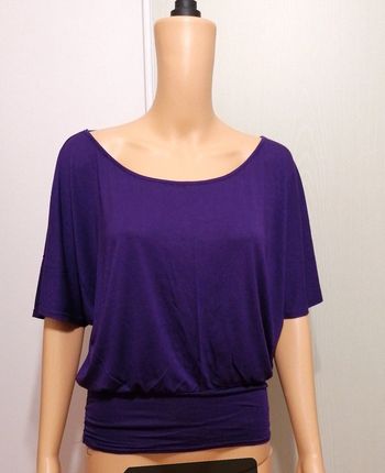 Tee-shirt violet dos croisé TU