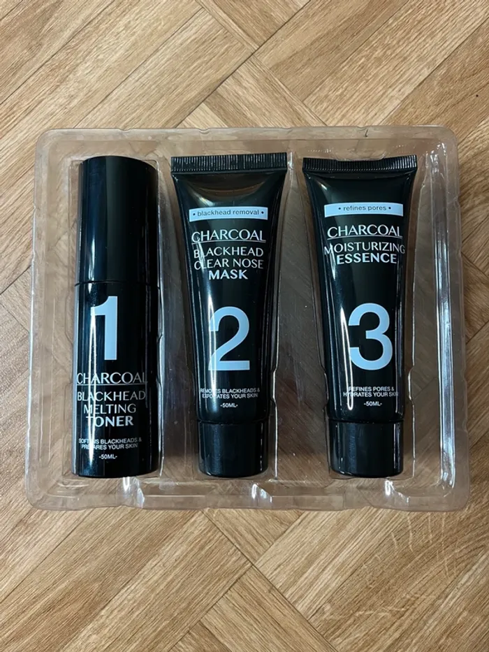 Charbon de bois 3 étapes nettoyage en profondeur élimination des points noirs 3×50ml (NEUF) - photo numéro 2
