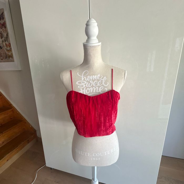 Bustier rouge velours