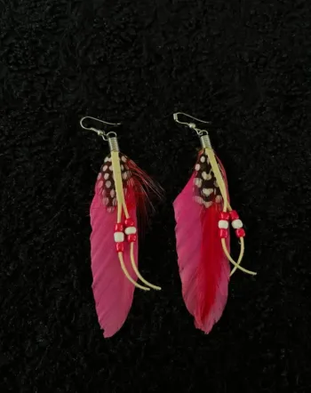 Boucle d’oreille plume