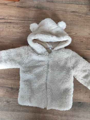 Manteau/Gilet moumoute blanc mixte 3 mois