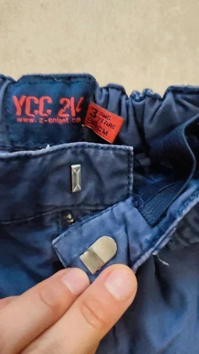 🌟 Pantalon Garçon Taille Ajustable 3 ans | YCC | Bleu Marine | Très bon état - photo numéro 3