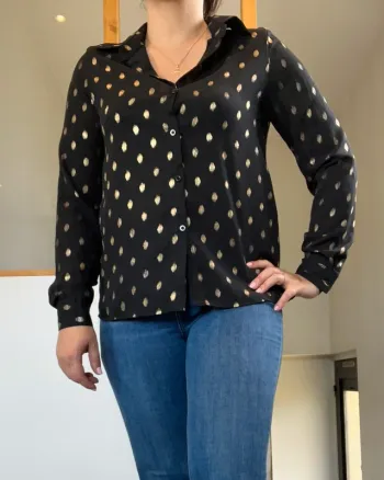 Chemise légère noire et doree