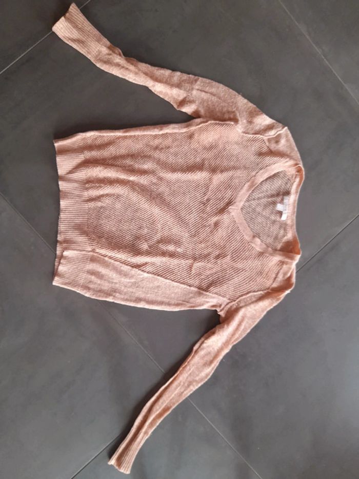 Pull col V Esprit (abricot), M / 38 / 10