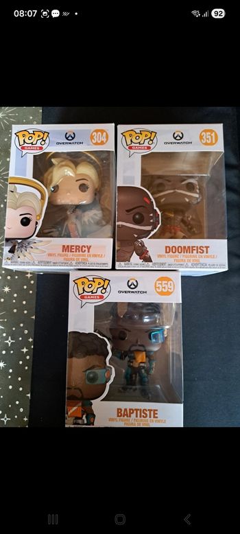 Lot de 3 pops overwatch
