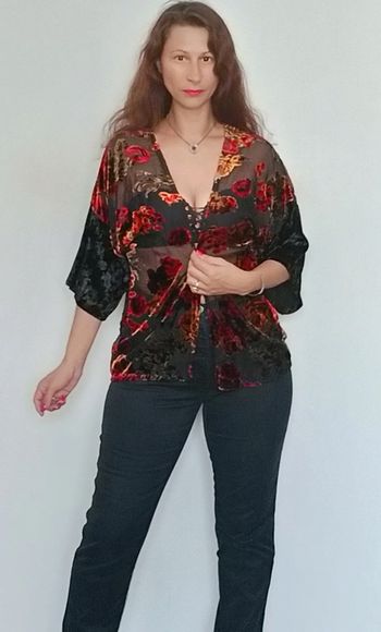 Veste voile et velours vintage taille unique