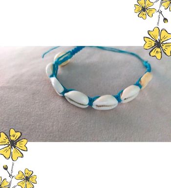 Bracelet coquillages tressés – Collection Brume Bleue