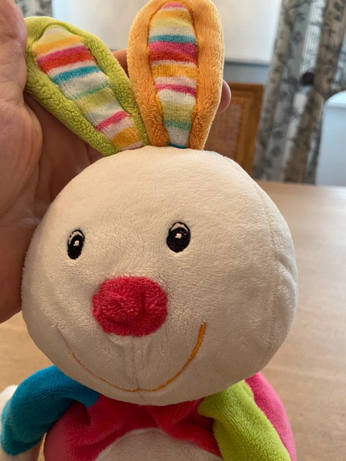 Lapin coloré en velours BabySun - photo numéro 7