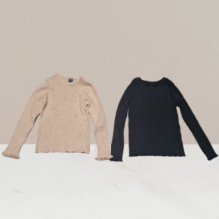 Petits pulls légés Kiabi noir & beige taille 5 ans