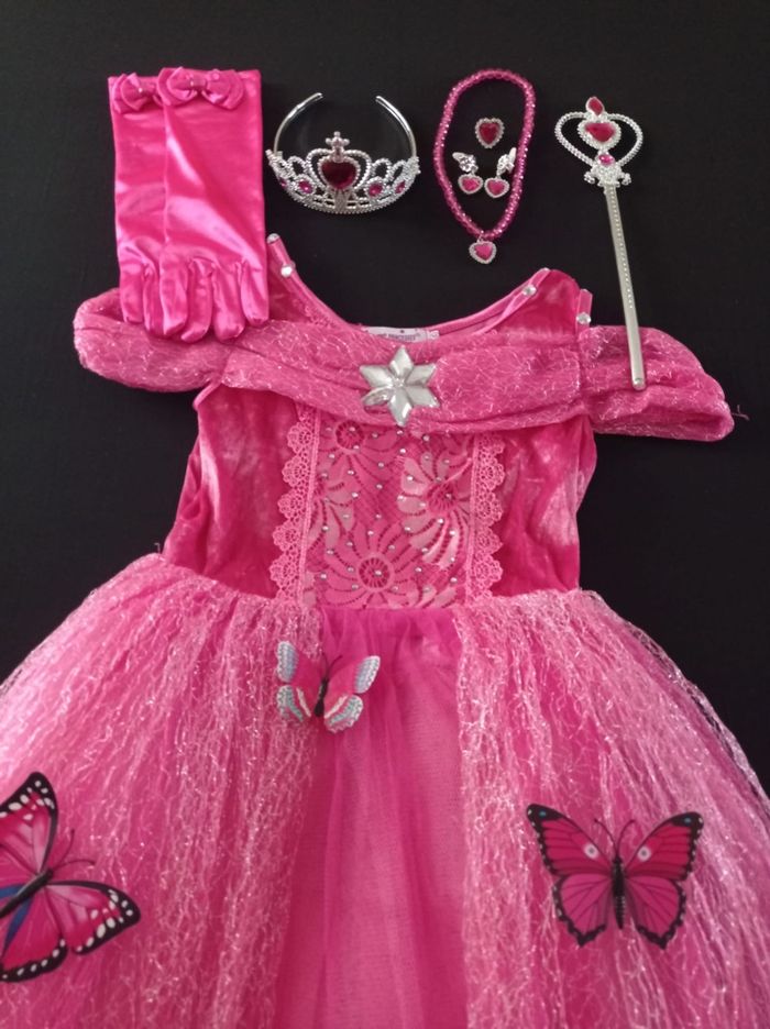 Déguisement robe princesse rose papillon 5-6ans - photo numéro 5