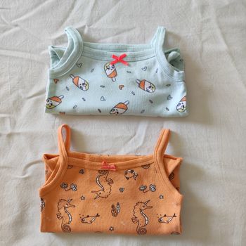 Lot de 2 bodies bretelles bébé fille 6 mois Kiabi