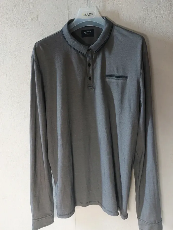Polo manche longue gris "Devred"