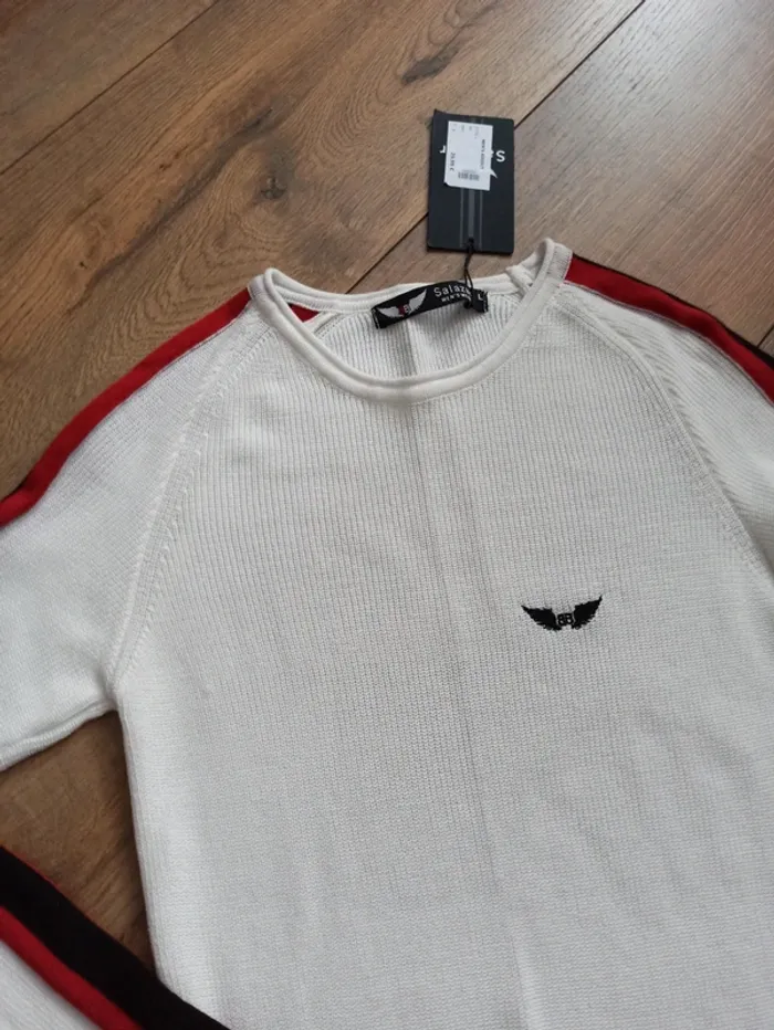 Pull blanc homme barbossa manches longues L - photo numéro 2