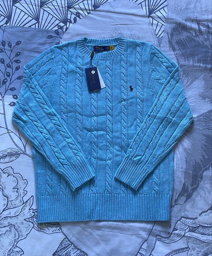Polo Torsadé Ralph Lauren Bleu - Taille S - photo numéro 4