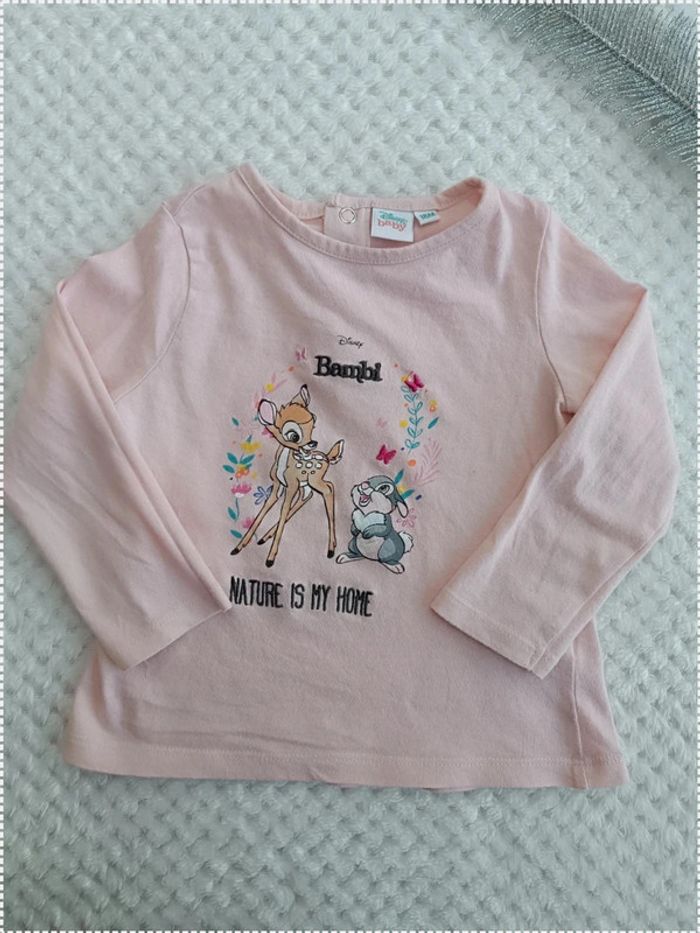 🔸T-shirt Bambi Rose – Disney Baby 18 Mois🔸