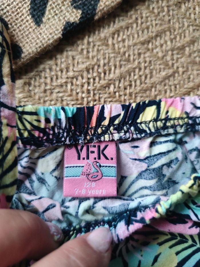 Tee shirt bretelle/manches feuilles multicolore - photo numéro 3