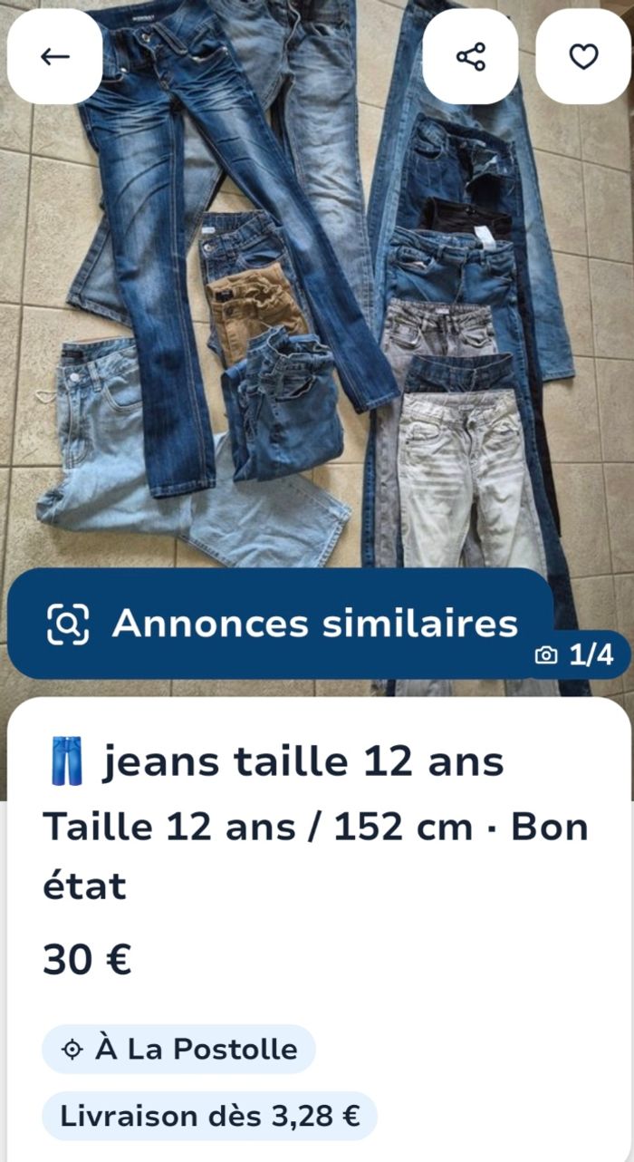JEANS   Taille  12  ans  . - photo numéro 3