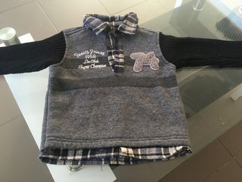 Pull gris et noir garçon Tom et Kiddy 18 mois