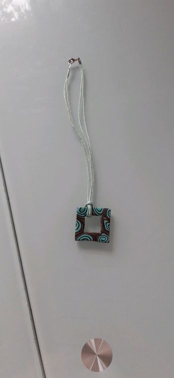 Collier fantaisie turquoise et marron