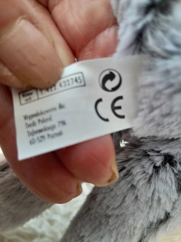 Doudou, peluche, Lapin, 35cm, couleur gris bleuté - photo numéro 3