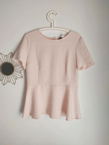 Top peplum manches courtes