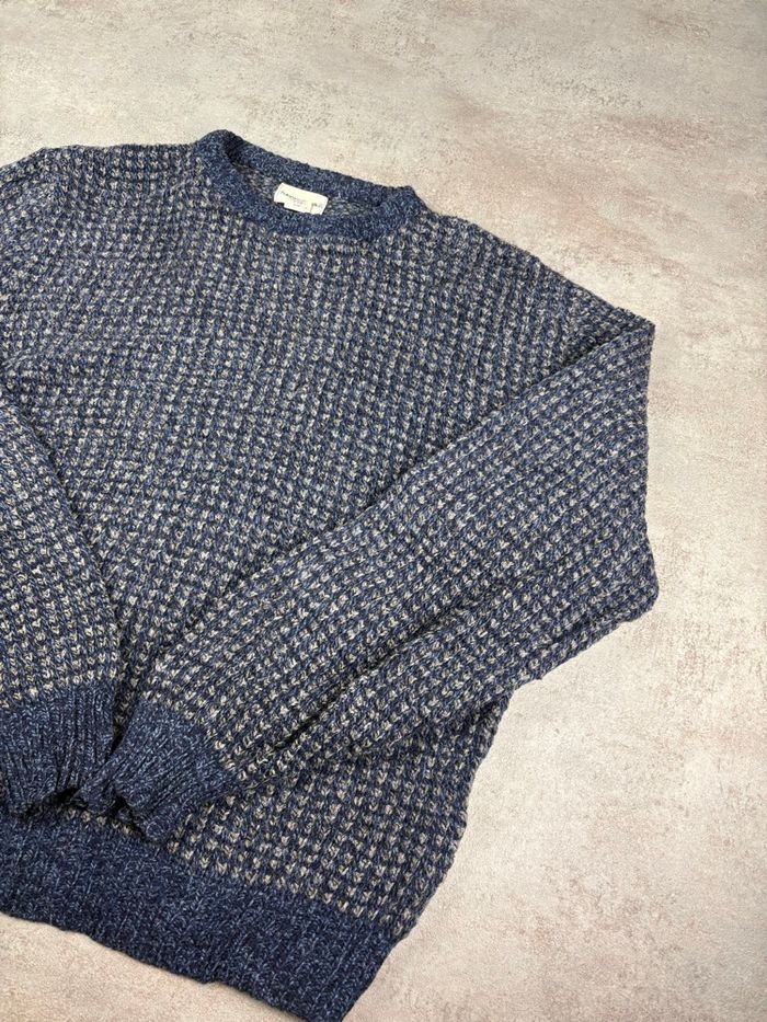 Pull en laine gris/bleu Vintage - photo numéro 3