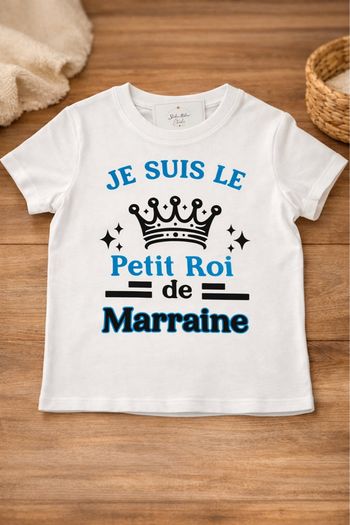 T-shirt enfant  « je suis le petit roi de marraine »