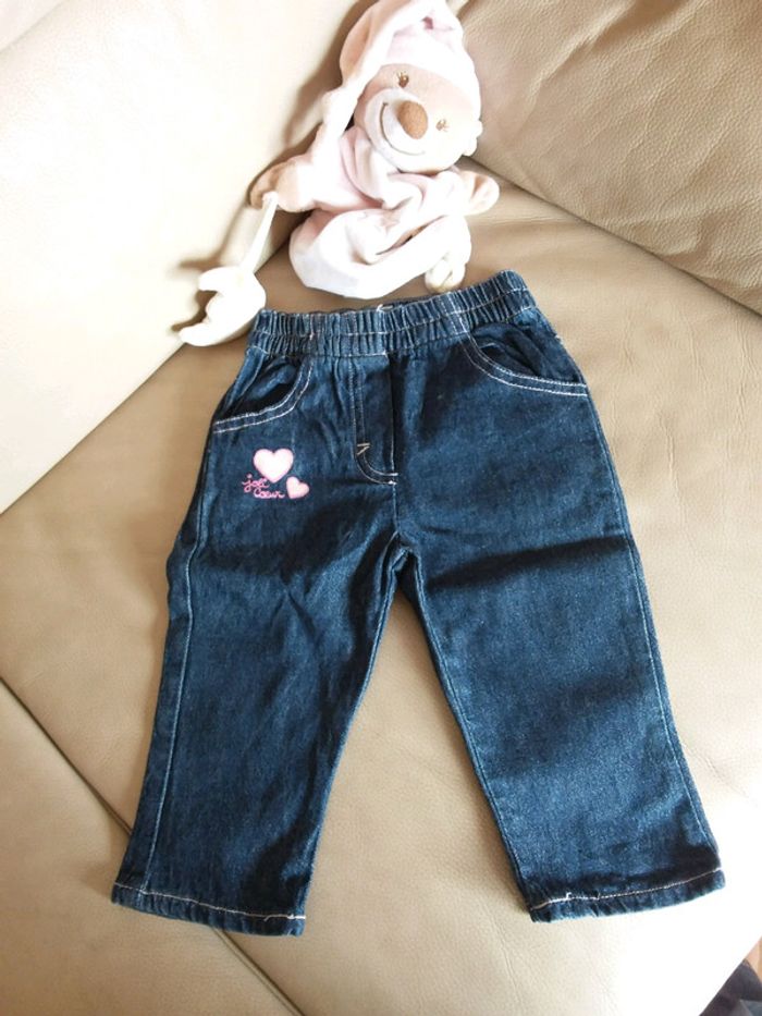 Joli Jean fille taille élastique motif coeur