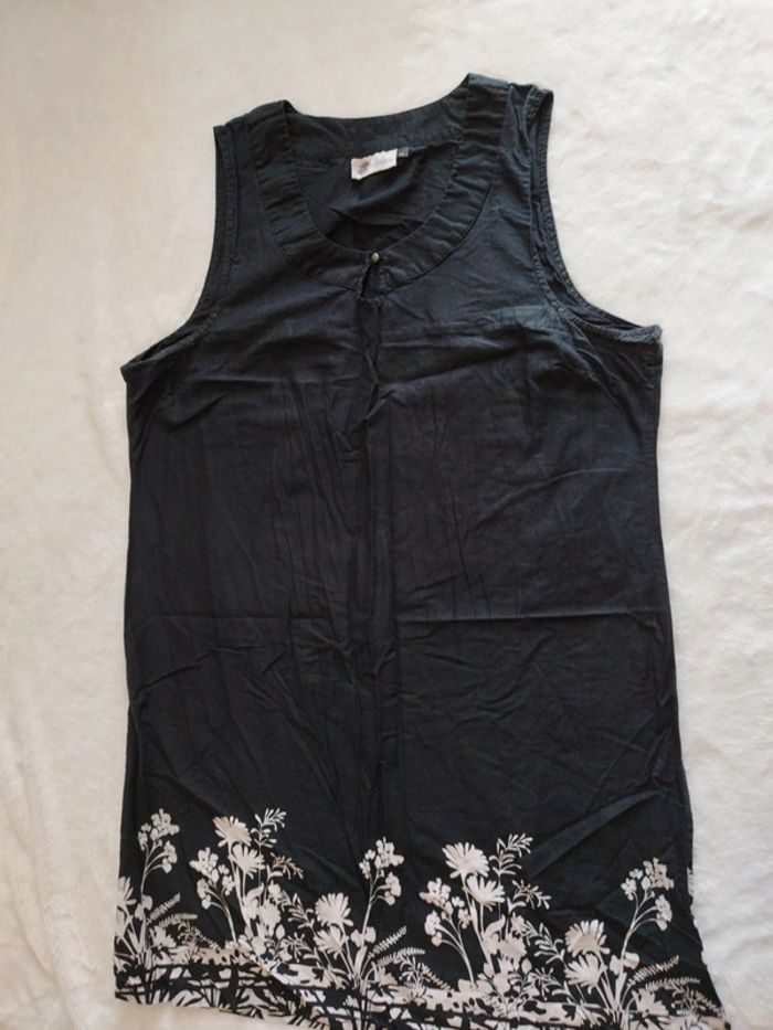 Robe été femme sans manche légere marque kwoman noir taille 48