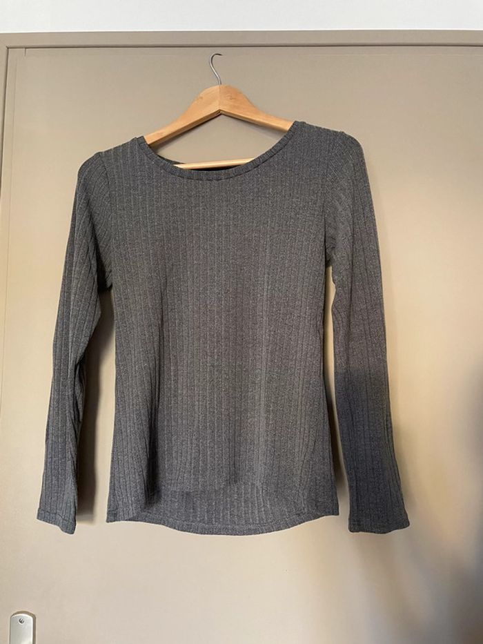 T-shirt à manches longues gris