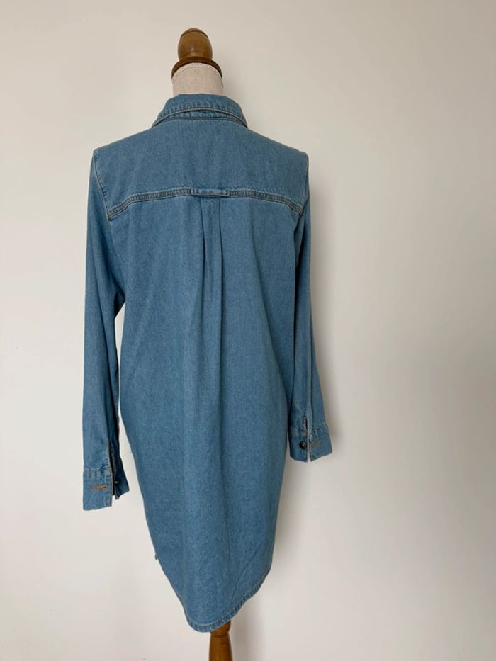 Robe jean manches fluide léger tunique bleu poches Kleid dress Vestido Vestito jurk jumpsuit femme - photo numéro 2