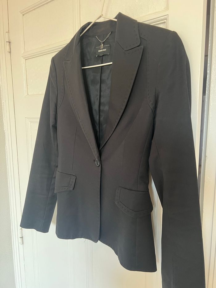 Veste MANGO noire type tailleur taille 34 - photo numéro 2