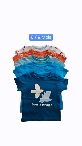 Lot de 5 T-shirts 6/9 mois