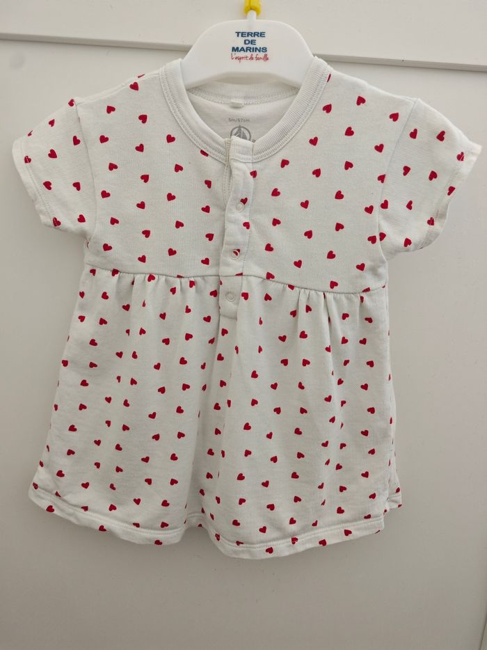 Robe coeurs body intégré petit bateau