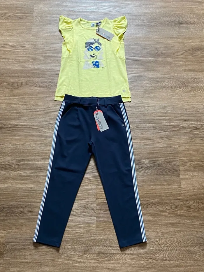 Ensemble pantalon fluide et tee shirt assorti 5 ans