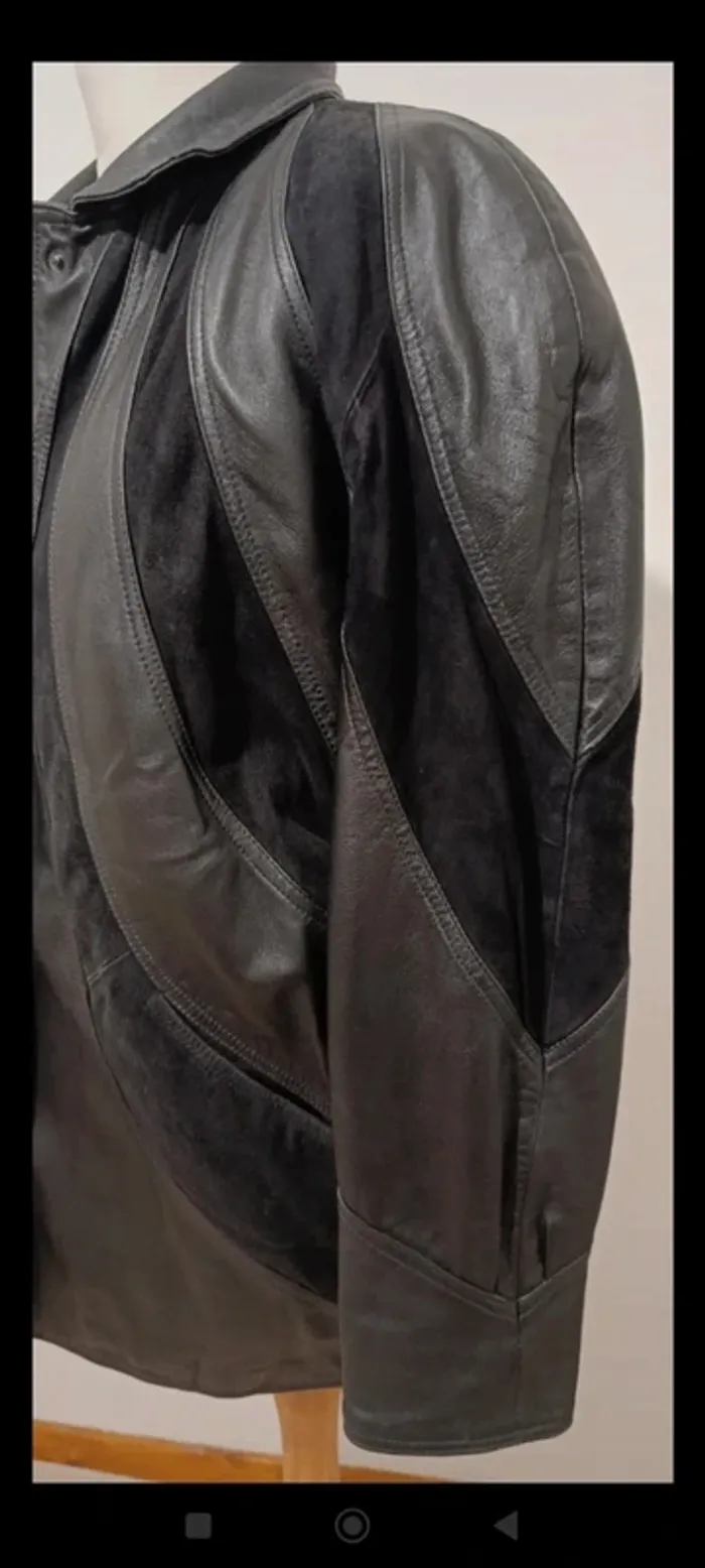 Veste véritable cuir d'agneau femme vintage taille L - photo numéro 5