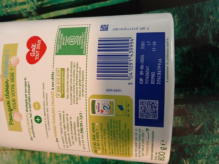 🍼 Lot de 6 boîtes de lait Blédilait 1er âge (BLEDINA ) - photo numéro 5