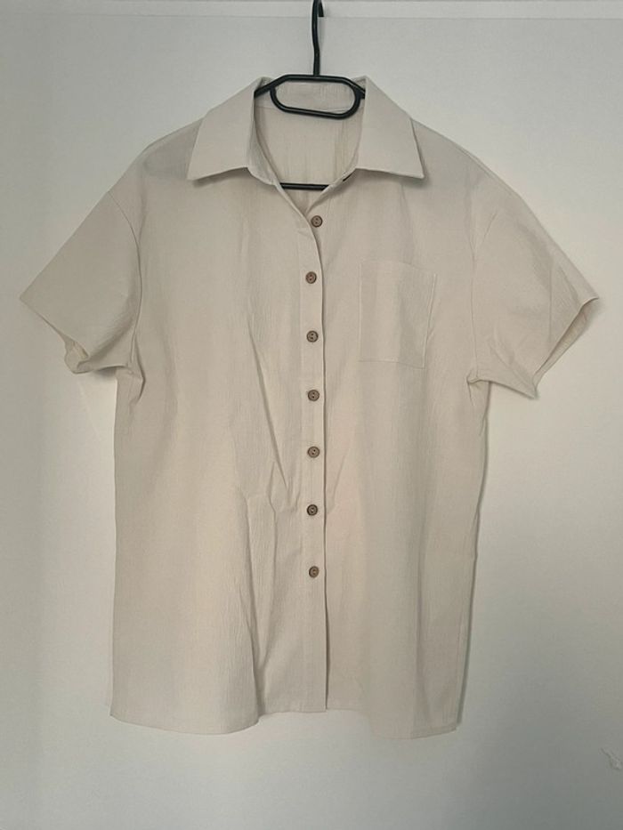 Chemise manche courte crème