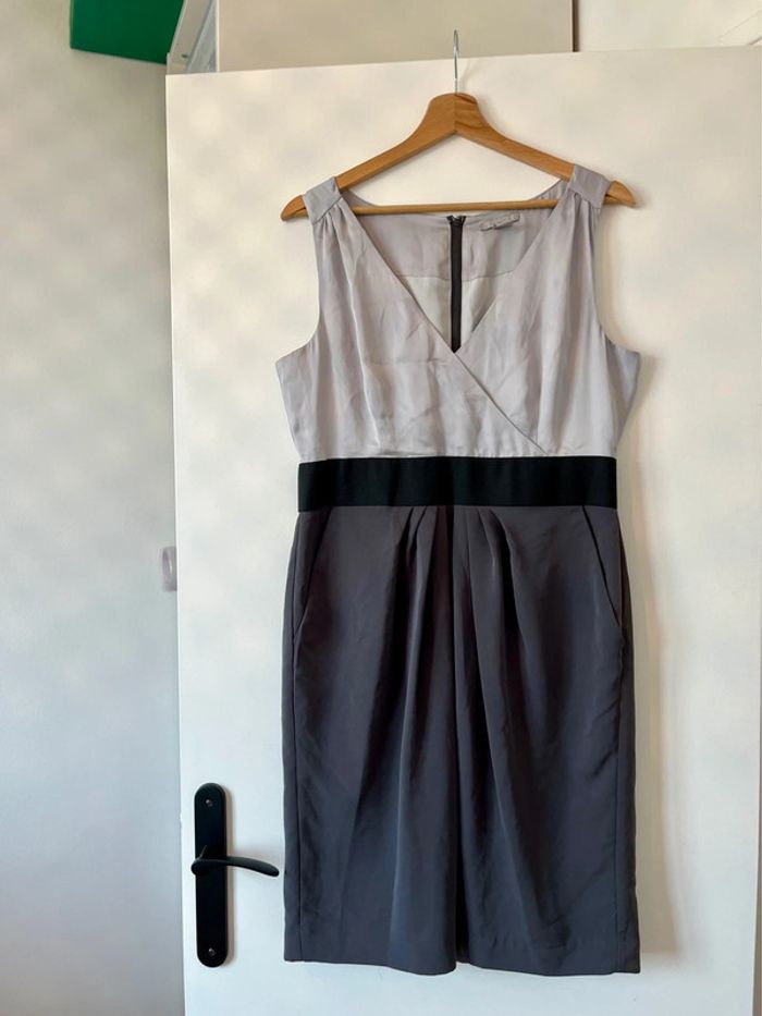 Robe tailleur satinée grise H&M
