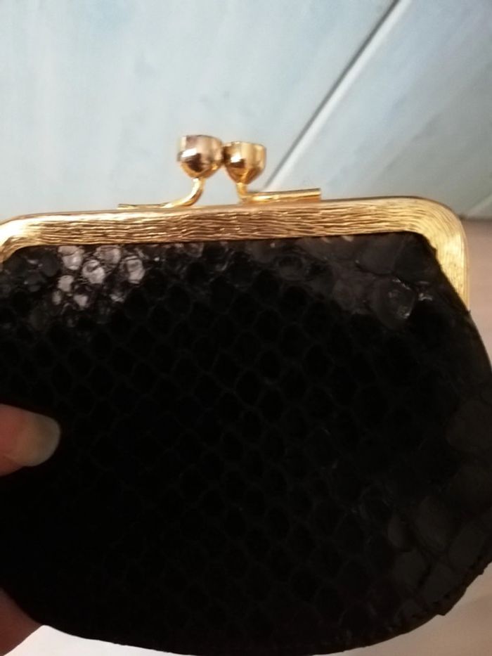 Magnifique porte monnaie vintage authentique cuir a écailles - photo numéro 4
