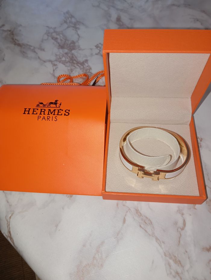 Bracelet Hermès blanc et or  avec boîte neuf - photo numéro 3