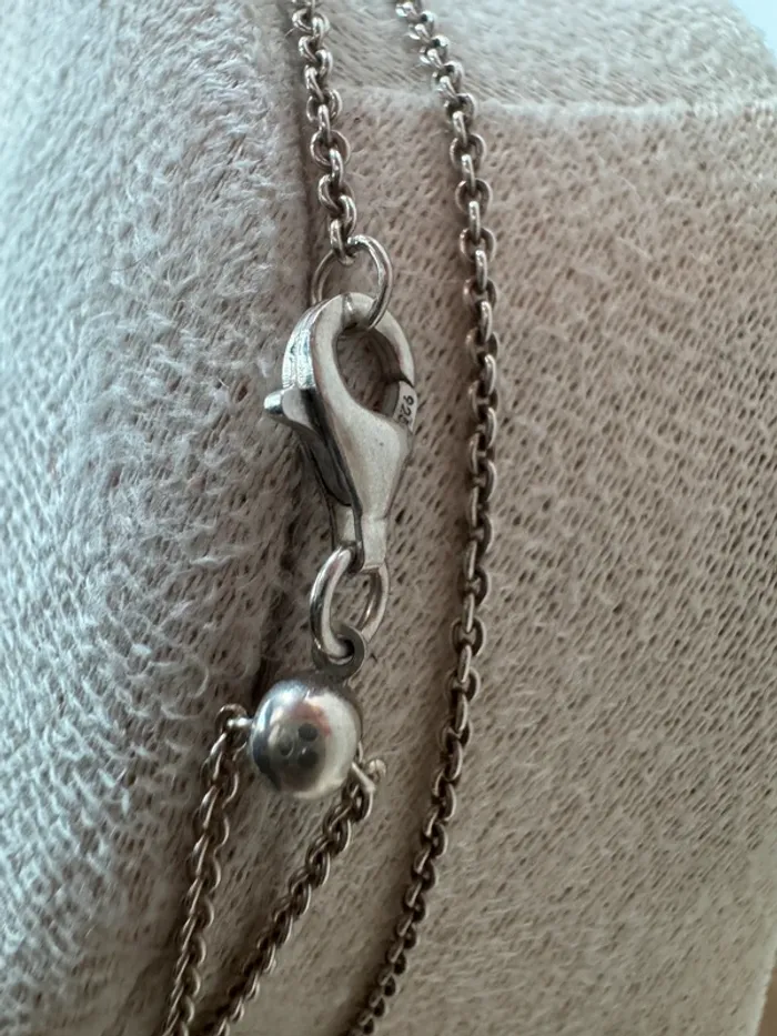 Chaîne et Pendentif Pandora Authentique Léger Comme Une Plume en Argent et Strass blanc - photo numéro 6