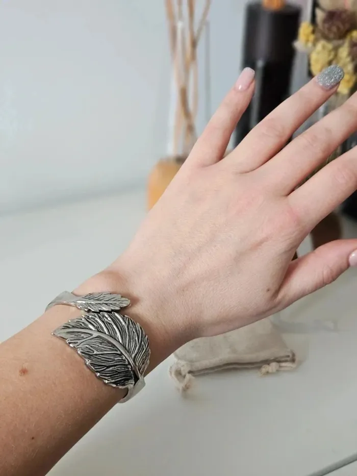 Bracelet feuilles argenté - photo numéro 3