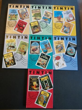 Lot de 7 bd complete adventures tintin (anglais)