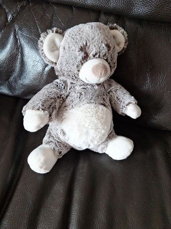 Doudou ours tex marron chiné