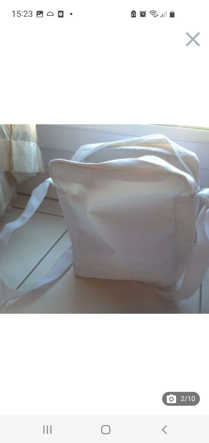 Sac / sacoche/ cartable enfant blanc imprimé bandoulière - photo numéro 2