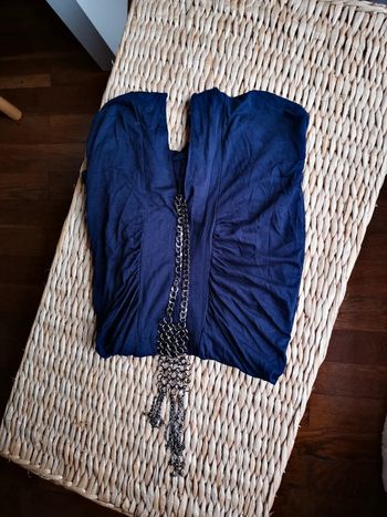 Top haut blouse bleu marine