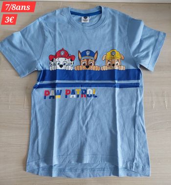 T-shirt pat Patrouille garçon 7/8ans