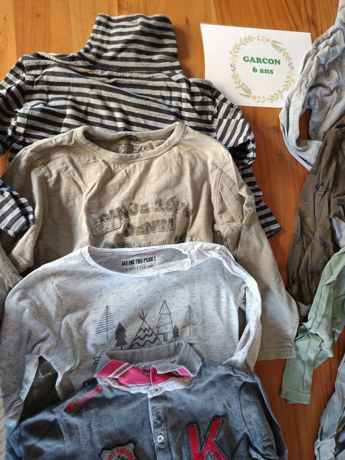 Lot 10 t-shirt ML 6ans garçon - photo numéro 2