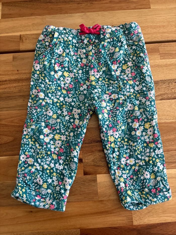 Pantalon vert fleurs